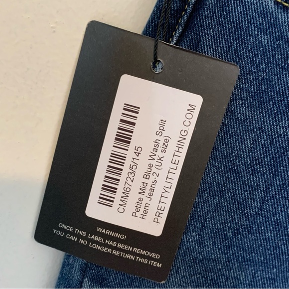 NWT* Pretty Little Thing Barrel Leg Split Hem Jeans - Picture 6 of 9